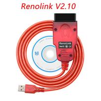 Renolink V2.10 skirtas Renault OBD2 automobilių diagnostikos kabelis oro pagalvių nustatymui iš naujo / raktų kodavimui / ECU programavimui, pakeičia v1.87 v1.99