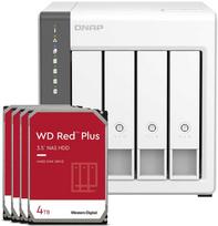 Serveris QNAP TS-433-4G 16TB WD Raudona Plus NAS paketas NAS su įsk. 4x 4TB WD Raudona Plus 3,5 colio SATA kietasis diskas