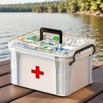 Clear Visibility! Waterproof Double Medicine Storage Box, Multi-Compartment Classification - Easy Access, Suitable for Home and Travel Use