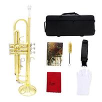 SLADE Brass Bb trimito rinkinys profesionaliems pradedantiesiems auksas