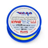 Kynar sidabro dengtas vario surinkimo kabelis - 0.25 mm / AWG 30 - geltonas - 50 m