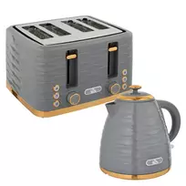 Arbatinuko ir skrudintuvo rinkinys su 1,5 l virduliu, 4 riekelių skrudintuvu, 3000 W, pilkas
