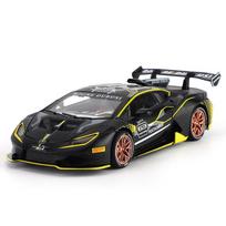 1/32 Scale Lambo Huracan ST EVO Diecast automobilių modelio žaislas, patraukiama atgal žaislinė transporto priemonė su garsu ir šviesa vaikams, mažiems berniukams, mergaitėms, dovanų kolekcija 1/32- 16x7x4cm juoda