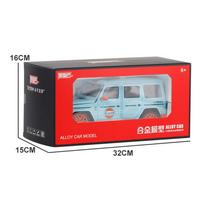 1/18 skalės „Benz Gulf Oil G63“ serijos žaislinis automobilis, lydinio automobilis, garso ir vaizdo visureigis, dovana vaikams 1/18-Size:29*12.5*11cm mėlyna/oranžinė
