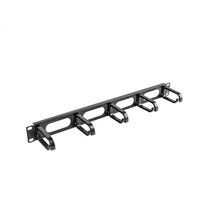 LANBERG 19" cable management panel, 5 rings – type B, 1U | AK-1205-B | Black
