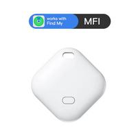 Tolimojo nuotolio išmanusis žymų sekiklis Darbas su „Apple Find My Anti Lost Reminder Device“ MFI įvertintas „Bluetooth Tracker Kid Pet“ raktų ieškiklis balta