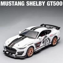 New 1:32 Ford Mustang Shelby GT500 Alloy Muscle Car Model Sound and Light Pull Back Children's Toy Collectibles Birthday gift