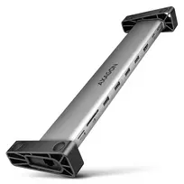 AXAGON HMC-10HLS kelių prievadų šakotuvas, 4x USB-A ir 2x USB-C, HDMI 4K/60Hz, RJ-45, SD/microSD, PD 100W
