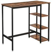 Baro stalas Songmics Rustic 109x60 cm, rudas/juodas, 70x100