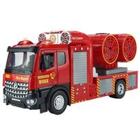 1/18 Gaisrinės mašinos žaislas lietas dūmų išmetimas gaisrinės mašinos modelis berniukų žaislų kolekcija 1/8-Size:27*9*14.5cm raudona
