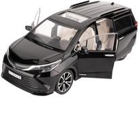 1/24 Toyota Sienna Automobilio Modelis, Atitraukiamas Lieto Metalo Žaislinis Automobilis su Garsais ir Šviesomis Vaikams Berniukams Mergaitėms ir Suaugusiems, Dovana 1/24-Size:21.5*10*7.6cm juoda