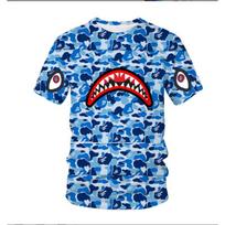 Nauji Shark 3D spausdinti laisvalaikio laisvi marškinėliai vyriški marškinėliai XL blue