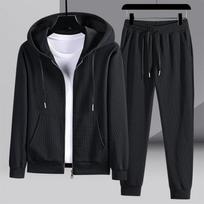 Vyriškos sportinės aprangos rinkinys Sportiniai kostiumai Dviejų dalių komplektai Homme Drabužiai Hoodies + Kelnės Kostiumas Vyriškas Gatvės apranga Hoodie Striukės Didelis dydis 6XL juoda