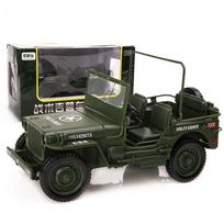1/18 Scale Cast Model Cars Lietamosios Transporto priemonės Žaisliniai Jeep Military Tactics Automobiliai 1/18-Size:18.5*10.5*9cm armijos žalia spalva