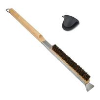 Pizza Oven Brush 53.5cm Long Professional Pizza Oven Cleaner with Wooden Handle Stainless Steel