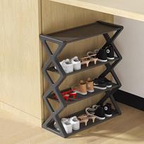 4-Tier Shoe Rack - Space-Saving Sneaker Storage, Easy To Assemble, Durable Design for Entryway, Bedroom, and Dorm, Shoe Organizer, Shoe Storage Rack juoda