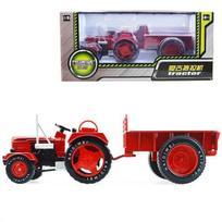 1/18 mastelio lydinio ūkio retro traktoriaus žaislas, skaidrios konstrukcijos saugus lydinio inžinerinių transporto priemonių žaislas vaikams, žaislas kolekcijai 1/18-Size:24.5*6.8*8cm raudona