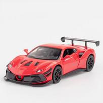 Nauja 1:32 F488 Sportinio automobilio modelio žaislai Lydinio liejiniai Metalinis atitraukiamas Garsas Šviesa Aukštos simuliacijos Transporto priemonė Kolekcijai Vaikų dovanos raudona