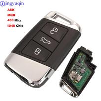 jingyuqin 434MHZ 3 mygtukų nuotolinio automobilio rakto valdymo dėklas Volkswagen VW Magotan Passat B8 Skoda A7 2 Buttons dangus