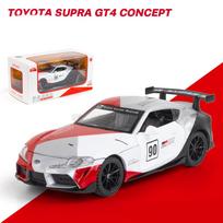 1/32 mastelio Toyota Supra GT4 koncepcinio liejimo automobilio modelio žaislas, patraukiama žaislinė transporto priemonė su garsu ir šviesa, skirta vaikams, mažiems berniukams, mergaitėms 1/32-15.5x7x4.5cm sidabras