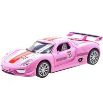 1/32 Scale 918 Diecast automobilių modelio žaislas, patraukiama atgal žaislinė transporto priemonė su garsu ir šviesa vaikams, mažiems berniukams, mergaitėms, dovanų kolekcija 1/32-14.6x6.5x3.5cm rožinė