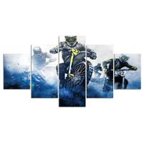 5 plokštės Motociklų nuotraukos Drobės tapyba Namų dekoras Sienų menas Motor Rider HD spaudiniai Plakatas svetainei 20x35cm*2  20x45cm*2  20x55cm*1