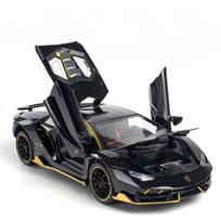 1/24 „Lamborghini LP770-4“ lengvojo lydinio automobilio modelis, sportinis automobilis, išvaržytas garsas, „Super Racing“ su uodegos liftu, karšto automobilio vairas vaikams dovanoms juoda