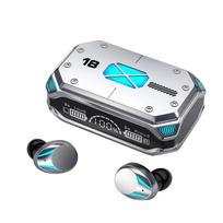 M41 Bluetooth ausinės Belaidės ausinės Išmanus jutiklinis valdymas Skaitmeninis ekranas Stereo ausinės su spalvota šviesa Magnetinis įsiurbimas Laisvų rankų įranga sidabras