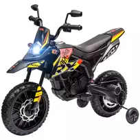 Vaikiškas Elektrinis Motociklas 12V | Su Muzika, 6 km/val., Nuimami Mokomieji Ratai, 12 colių Plastikinės Padangos, Skirtas 3-8 Metų Vaikams Iki 30 kg, Geltonas