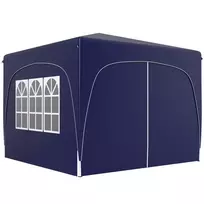 Pavėsinė 3x3 m | Vandeniui Atspari, Stabili, Žiemai Tinkama Pavėsinė su UV Apsauga 50+, 4 Šoniniais Skydais, Skirta Kempingui ir Sodui, Tamsiai Mėlyna