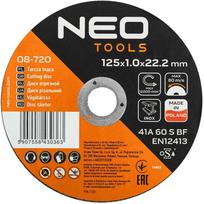 Metalo ir nerūdijančio plieno pjovimo diskai NEO TOOLS 08-720 (125 x 1,0 x 22,2 mm, 25 vnt.)