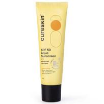 Cureskin SPF 50 Aqua Apsauginis kremas nuo saulės su pažangiais UV filtrais | Plačios spektro apsauga nuo saulės, UVA, UVB, mėlynos šviesos apsauga, SPF 50 & PA+++, 50 g (Pakuotėje 1 vnt)