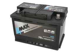 Akumuliatorius 4MAX 12V 70Ah/720A START&STOP AGM (D+ standartinis gnybtas) 277x175x190 B13 - pado aukštis 10,5 mm (agm/užvedimo)