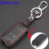 jingyuqin Remote 3 Buttons Leather Car Key Case Cover For Mercedes Benz ML C CL S SL SEL Flip Folding Key Holder Keychain black