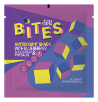 BITES "Antioxidant" užkandis su mėlynėmis, juodaisiais serbentais ir dumplainiais 10 g.