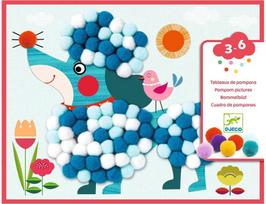 Kūrybinis rinkinys DJECO Collages Pompons Dogs to stroke