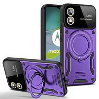 Telefono dėklas Motorola Moto E13 E20 E22 E22i G20 G30 G13 G14 G22 G32 G52 G60 G84 Atsparus smūgiams Šarvuotas Magnetinio Žiedo Laikiklis Dangtelis For Moto E13 violetinė