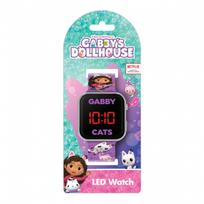 GABBY´S DOLLHOUSE Laikrodis su LED ir silikonine apyranke, violetinis