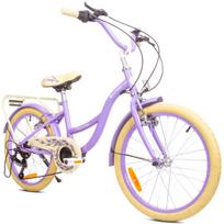 20 colių mergaitiškas vaikiškas dviratis su 6 Shimano pavaromis FLOWER BIKE violetinė, 20 colių mergaitiškas vaikiškas dviratis su 6 Shimano pavaromis FLOWER BIKE violetinė