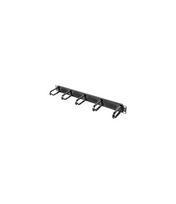 Lanberg 19" cable management brush panel 5 rings type B 1U | AK-1203-B | Black