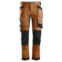 Darbinės kelnės iš tampraus audinio, su kabančiomis kišenėmis SNICKERS WORKWEAR 6241 AllroundWork rudos