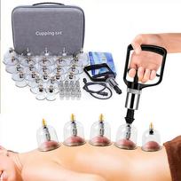 1 Set of Cupping Relaxation Kit; Vacuum Cups in Various Sizes, with Manual Pump and Detailed Cupping Manual 1set