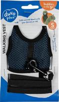 Petnešos triušiams ir šeškams Duvo+ Walking Vest, juodos/mėlynos, S