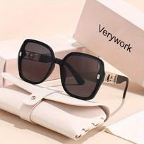 Ladies' classic retro rectangular fashion glasses - anti-reflective PC lenses,lightweight plastic frames, simple and trendy glasses, anti-glare design