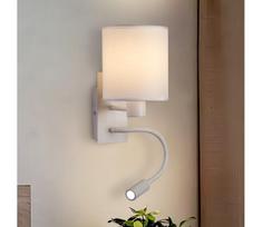 Brilagi - LED Lankstus sieninis šviestuvas NUBILA 1xE27/25W/230V + LED/3W balta