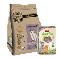 KORONA NATURY Natural-Vit maistas priekrantės žuvims 1,6kg + VITAPOL Šienas graužikams 1,2kg
