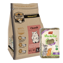 KORONA NATURY Natural-Vit maistas žiurkėnams 750g + VITAPOL Šienas stambiems graužikams 800g