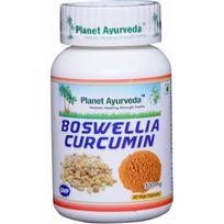 Pluoštinė bosvelija ir ciberžolė Boswellia Curcumin, ekologiška, Planet Ayurveda, 60 kapsulių