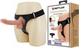 Strap-on Lybaile Pretty Love Kewin, juodas/smėlio spalvos