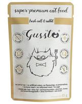 GUSSTO Cat Fresh Calf & Rabbit drėgnas kačių ėdalas veršeliui ir triušiui 24x85g